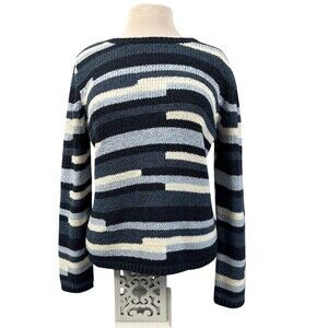 Vintage Skyr Sweater Womens Size M Striped Chunky Knit